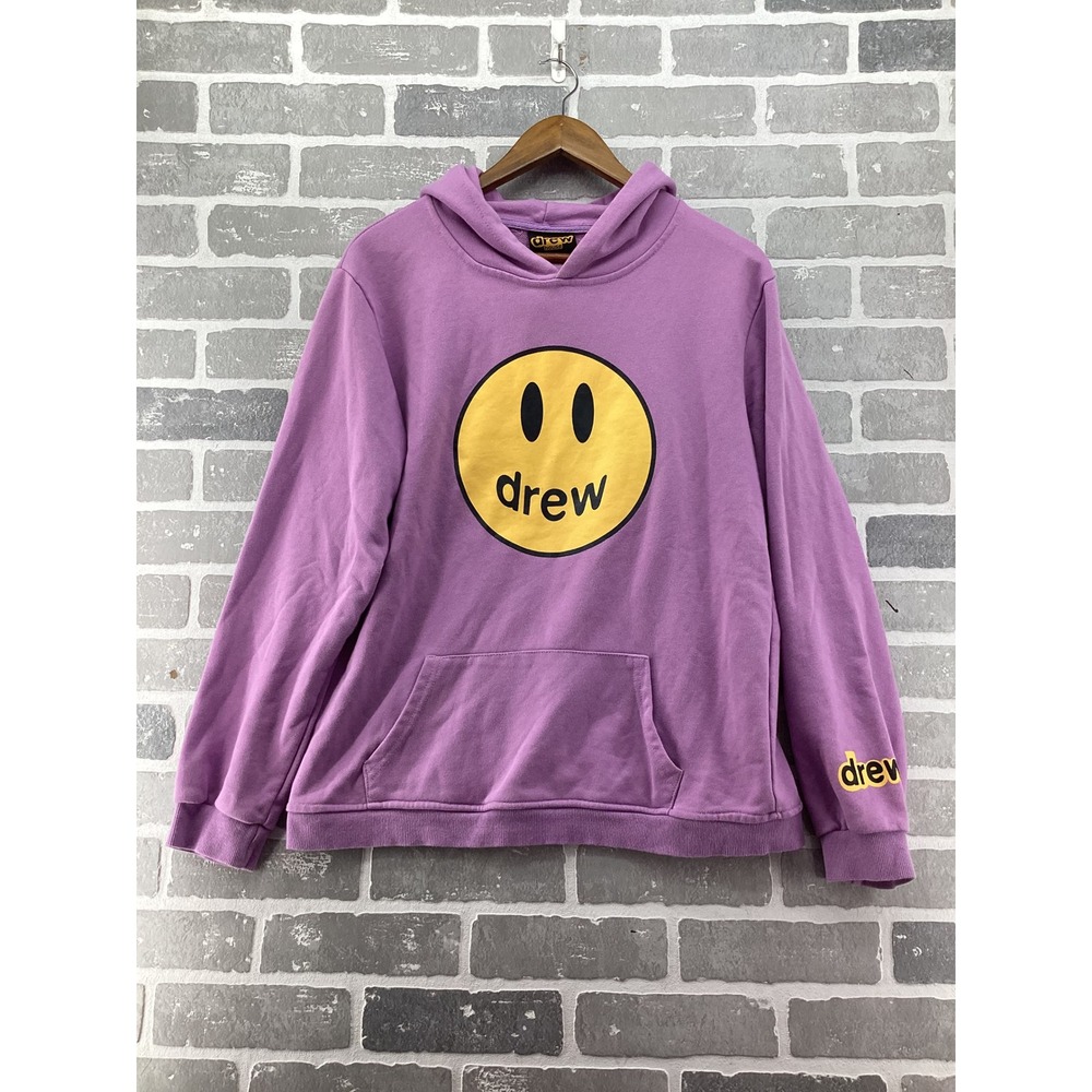 Drew House Mascot‎ Hoodie Purple Lavender Smiley Face Logo Sweatshirt Womens XL